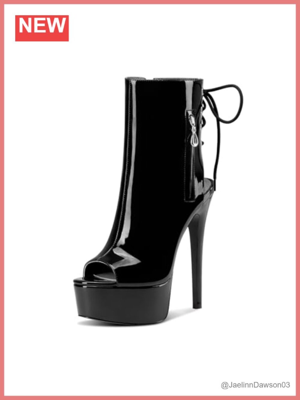 Womens Stiletto High Heel Peep Toe Platform Ankle Boots Lace Up Prom Party 5.9